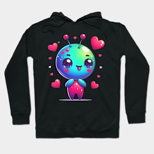 Very cute alien with hearts Hoodie